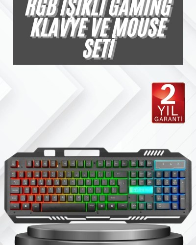 Işıklı Oyuncu Q Klavye Mouse Seti Siyah Gaming Oyuncu Klavye