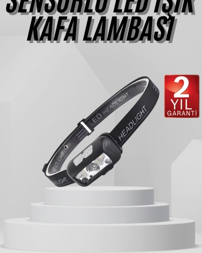 Sensörlü Şarjlı Type-c Şarj Işıklı Kafa Lambası Kamp Lambası