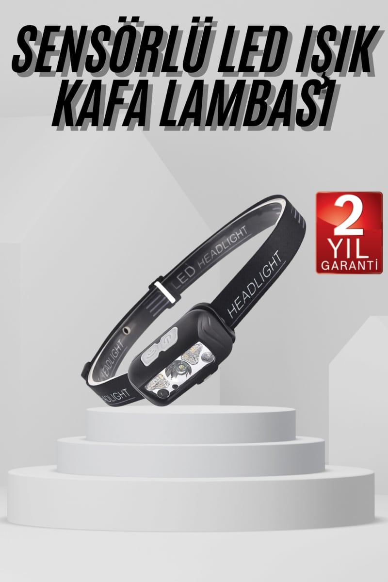 Sensörlü Şarjlı Type-c Şarj Işıklı Kafa Lambası Kamp Lambası