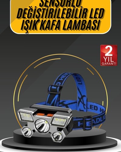 Kafa Lambası 800 Lümen 4 Mod Yüksek Işık Flaşörlü Şarjlı Led Lamba