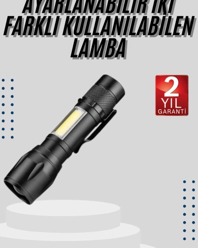 EL Feneri Uzun Menzilli Usb Şarj Edilebilir Kamp Lambası