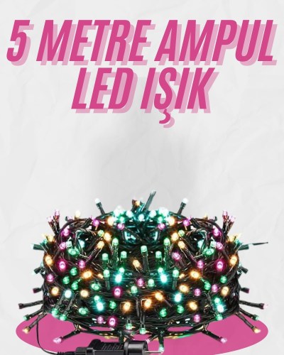 5 Metre Ampul LED Işık Renkli RGB Çok Renkli Led Aydınlatma
