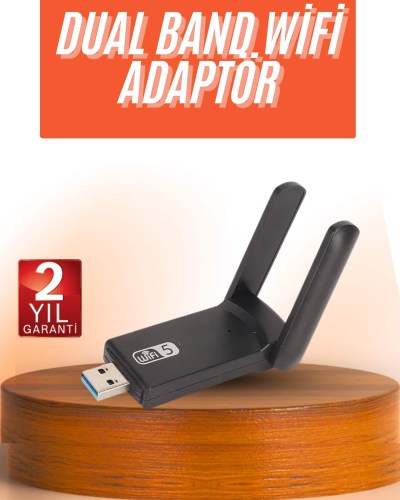 Wifi Alıcı Dual Band Usb 3.0 Adaptör Kablosuz Windows 7/8/10/11