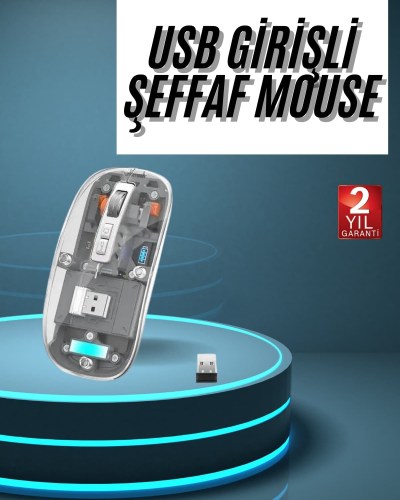 Kablosuz Mouse Fare Şarjlı Bluetooth Wireless Çift Modlu Sessiz
