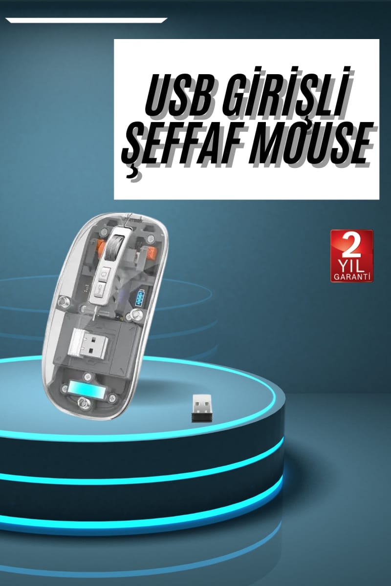Kablosuz Mouse Fare Şarjlı Bluetooth Wireless Çift Modlu Sessiz