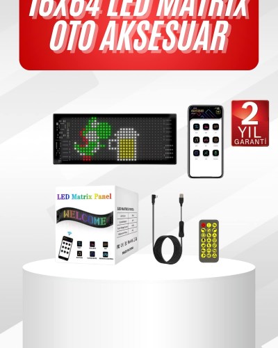 Led Ekran Matrix Panel Dijital Araba Yazısı RGB