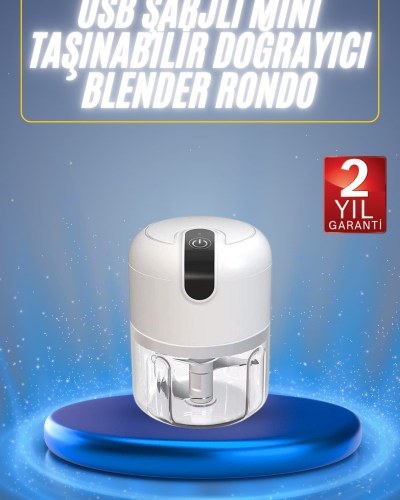 Mini El Rondosu Şarjlı Doğrayıcı Taşınabilir Rondo Blender 250 ML