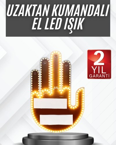 Uzaktan Kumandalı El Orta Parmak Led Araç Camına Özel