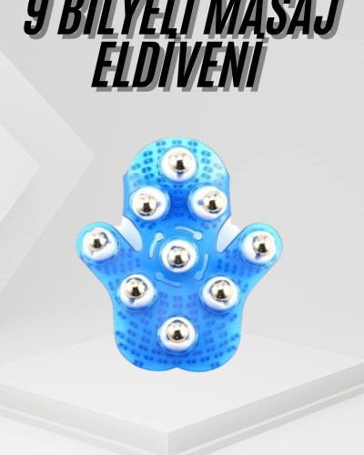9 Bilyeli Masaj Eldiveni Tüm Vücut Masajına Uygun Kafa Masaj Aleti