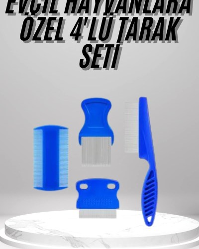4'lü Bit Evcil Hayvan Tarak Seti Kedi Köpek Bit Tarak Seti Pire Tarağı