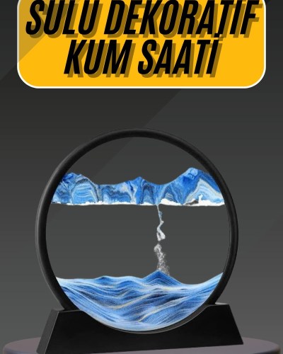 3D Led Işıklı Kum Saati Gece Lambası Hareketli Sulu Kum Saati Dekoratif