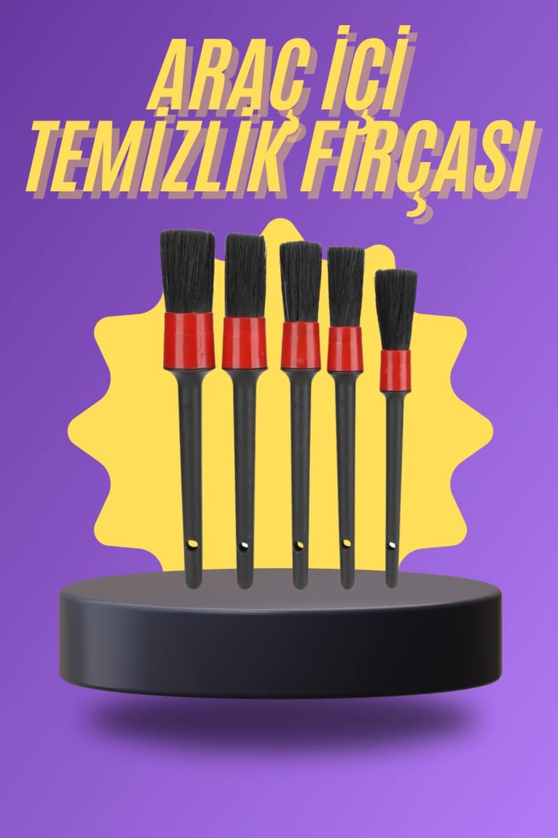 5 Parça Araç İçi Temizlik Fırçası Araç İçi-Dışı Temizleme Fırça Seti