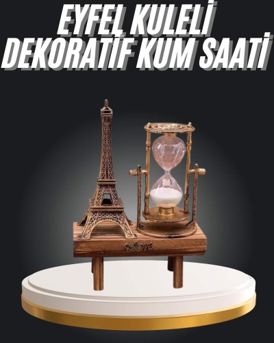 Eyfel Kuleli Kum Saati Dekoratif Hediyelik Eşya Retro Eyfel Kulesi