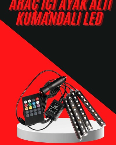 12 Ledli RGB Işıklı Araç Içi Ayak Altı Led Oto Ampul Kumandalı 7 Renk