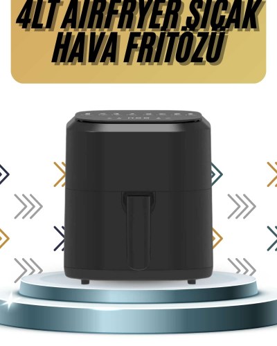 4L Airfryer Hazneli Hava Fritözü Yağsız Fritöz Taşınabilir Fırın İşlevi Gören Pratik