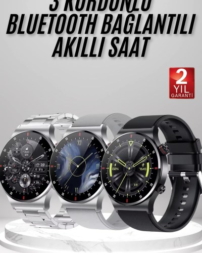 Akıllı Saat Çoklu Kordon Seçeneği Amoled Ekran Çok Fonksiyonlu Bluetooth Bağlantılı