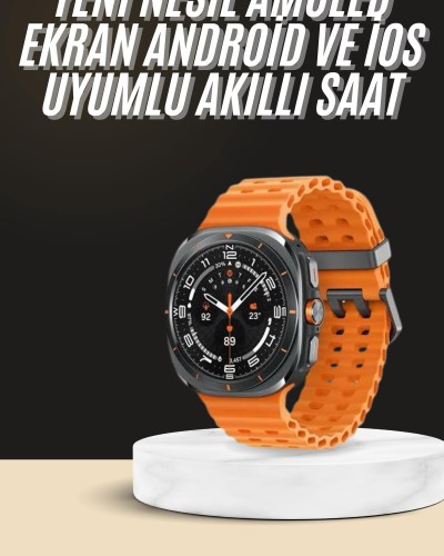 Akıllı Saat Unısex Zarif Görünümlü Titanyum Kasa Amoled Ekran Müzik Dinleme