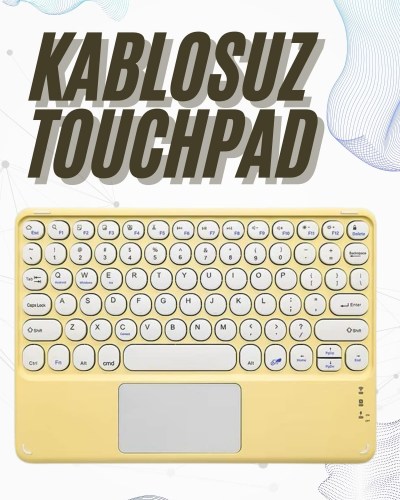 Bluetooth Touchpad Klavye 10.9 inch Kablosuz Wifi Q Klavye Slim