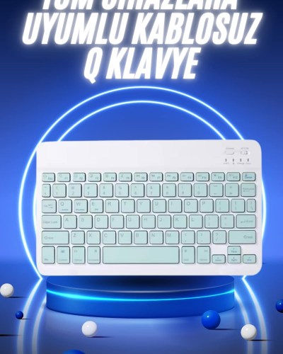 Bluetooth Şarj Edilebilir Mini Q Klavye Kablosuz Taşınabilir