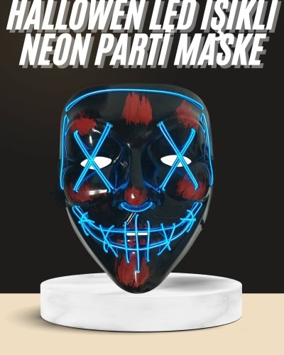 Işıklı Led Maske Parti Eğlence Maskesi Hallowen Neon Maske