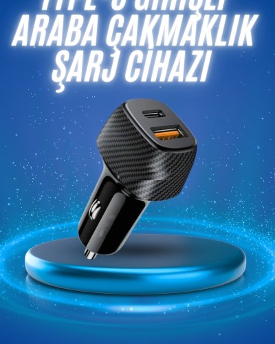 38W Oto Çakmaklık Araç Içi Şarj Cihazı Hızlı Şarj Uzun Ömürlü