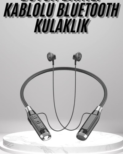 Boyun Bantlı Kulak İçi Kablolu Yüksek Ses Kaliteli Bluetooth Kulaklık