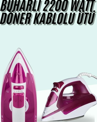 Buharlı Ütü 2200 Watt Seramik Tabanlı Taşınabilir Kablolu Ütü