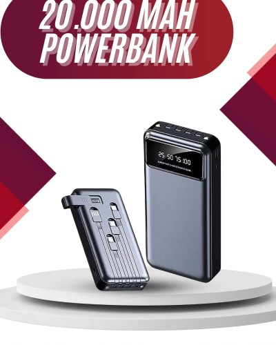 4 Çıkışlı 20.000 Mah Powerbank Uzun Pil Ömürlü Taşınabilir