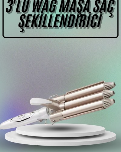 Saç Şekillendirici Wag Maşa Üçlü Yüksek Isı Ayarlı Seramik Kaplama