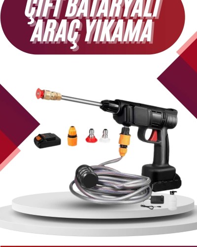 Oto Araba Yıkama Şarjlı Ve Yüksek Basınçlı Oto Yıkama Ve Sulama Tabancası