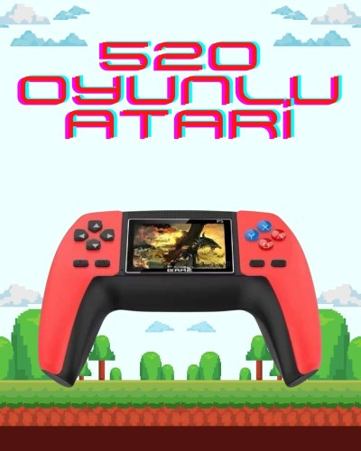 520 Retro Oyunlu El Konsolu Atari Oyun Konsolu Taşınabilir