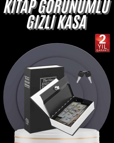 Gizli Kasa Kilitli Sözlük Görünümlü 18cm Gizli Kasa Büyük Boy Anahtarlı