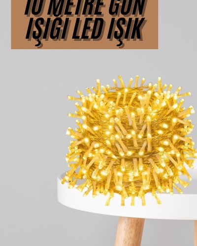Dekoratif Peri Led 100 Ledli Gün Işığı Pilli 10 Metre Gün Işığı