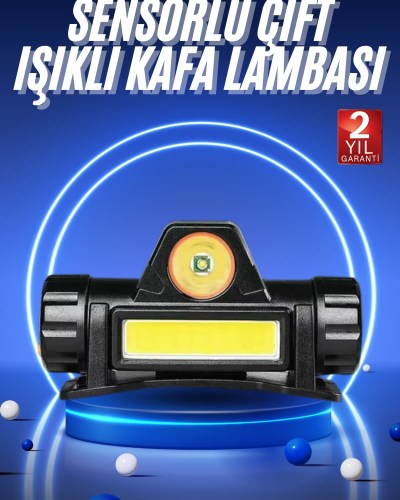 Ledli Şarjlı Kafa Lambası LED Şarjlı Su Geçirmez Kafa Feneri