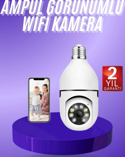 Güvenlik Kamerası Wi-Fi Özellikli 360 Derece Full Hd 1080p Ampül Kamera