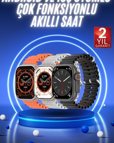 Akıllı Saat Ultra Android & İOS Uyumlu Arama Bildirim Özellikli