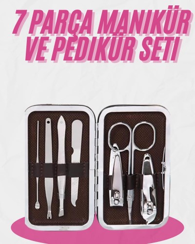 Deri Çanta Hediyeli 7 Parça Manikür-Pedikür Tırnak Bakım Seti