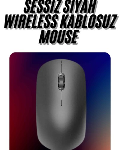 Kablosuz Bağlantı Yüksek Hassasiyetli Kablosuz Wireless Siyah Mouse