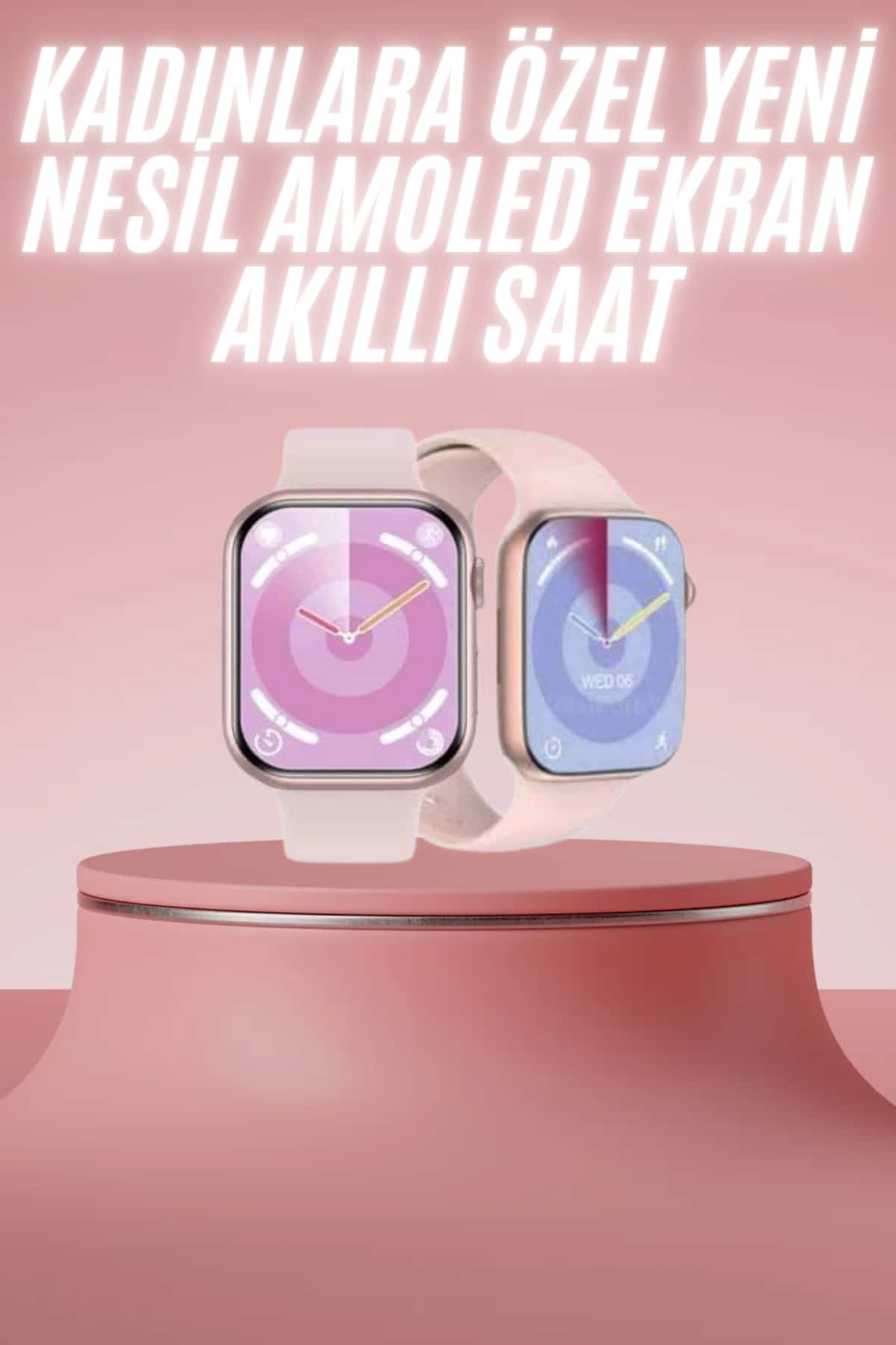 Kadınlara Özel Yeni Nesil Pembe Amoled Ekran Ultra Akıllı Saat 49MM