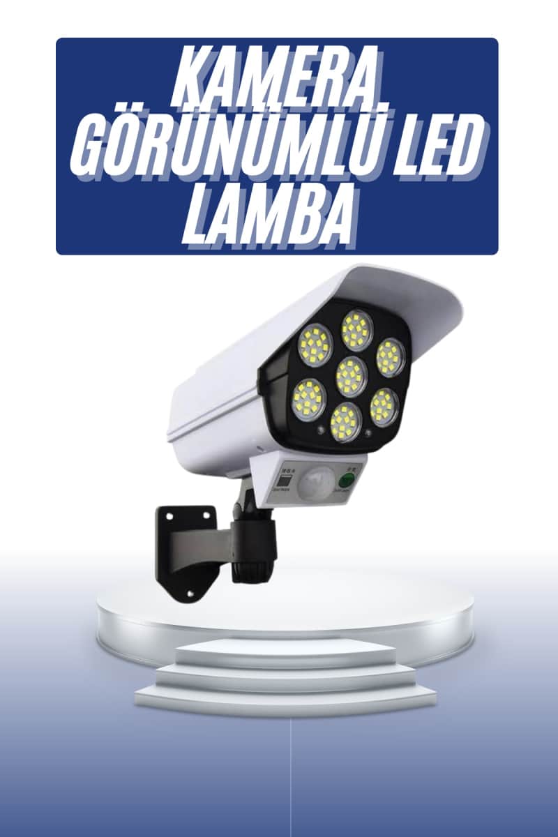 Solar Bahçe Lambası Uzaktan Kumandalı Kamera Görünümlü Hareket Sensörlü