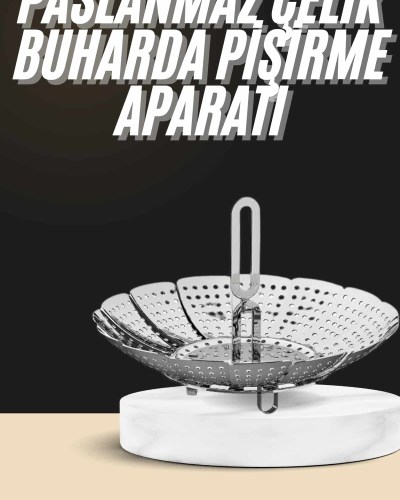 Buharda Pişirme Haşlama Aparatı Açılır Kapanır Paslanmaz Çelik Sebze Haşlama