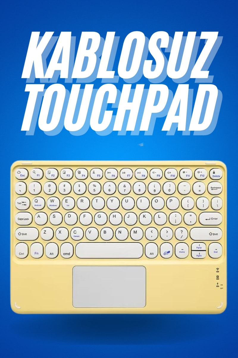 Bluetooth Touchpad Klavye Ultra İnce Taşınabilir Q Klavye