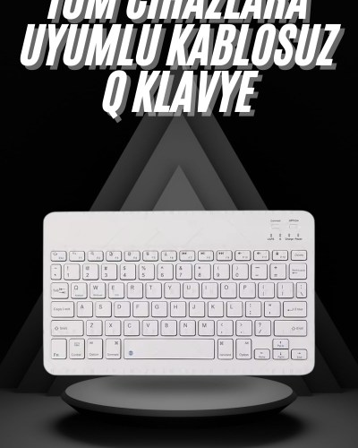 Q Klavye Türkçe Bluetooth Klavye Tüm Cihazlara Uyumlu Kablosuz