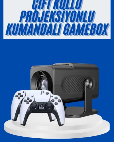 4K Android Smart Wi-fi Çift Kollu Projeksiyon Game Box Kumandalı Taşınabilir