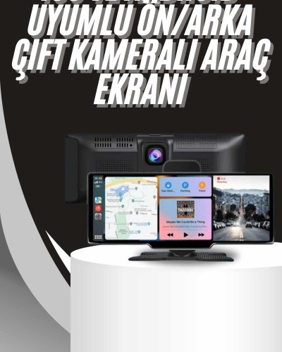 4K 10.2 İnç Çift Kameralı Araç Multimedya Ekranı CarPlay Kablosuz Tüm Cihazlara Uyumlu