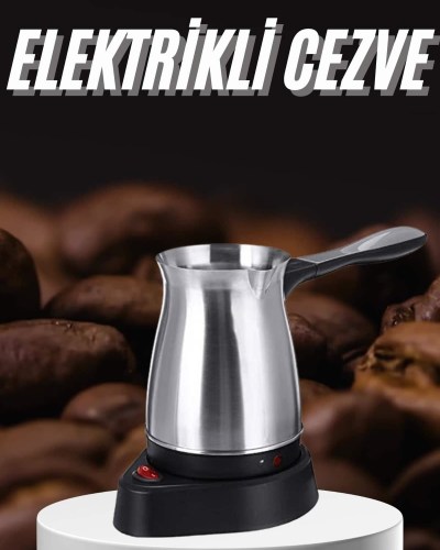 Paslanmaz Çelik Türk Kahvesi Makinesi 6 Fincan Kpasiteli Elektrikli Cezve
