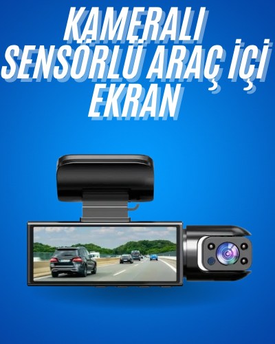 Araç İçi Full Hd Kamera Ön ve Arka Kameralı Ekranlı Araç Kamerası