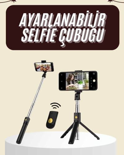 Cep Telefonu Tripod Standı Manyetik Selfie Sopa Bluetooth Uzaktan Kumandalı
