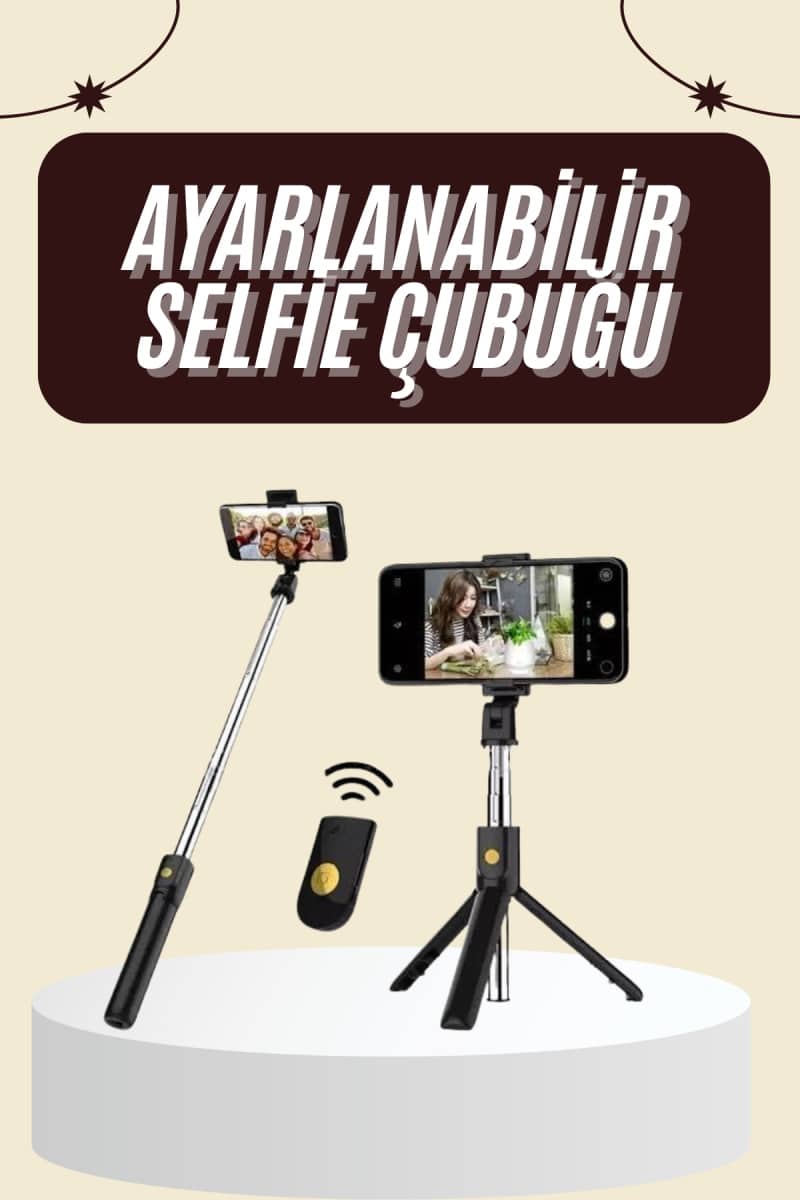 Cep Telefonu Tripod Standı Manyetik Selfie Sopa Bluetooth Uzaktan Kumandalı