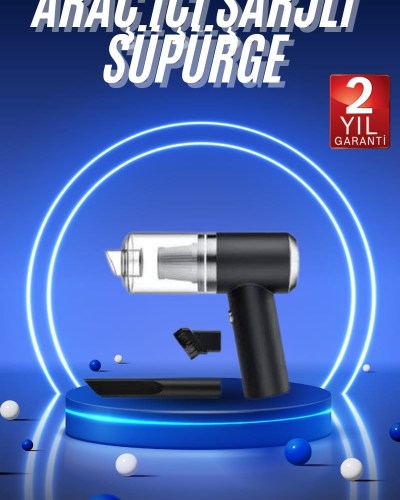 Vakumlu Araç İçi Süpürge Taşınabilir Pratik Şarjlı Temizlenebilir